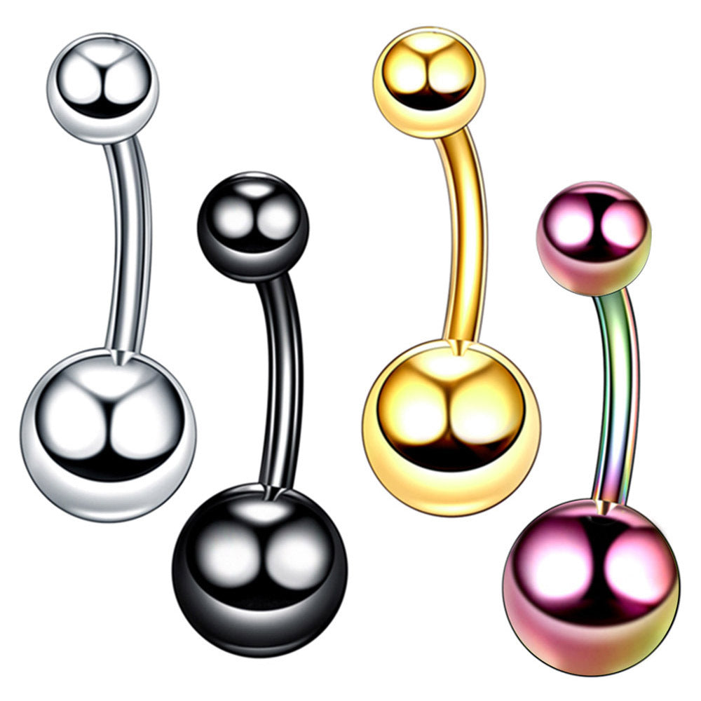 4 Piece Geometric Stainless Steel Eyebrow and Nose Ring Set