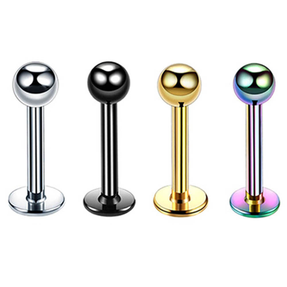 4 Piece Geometric Stainless Steel Eyebrow and Nose Ring Set