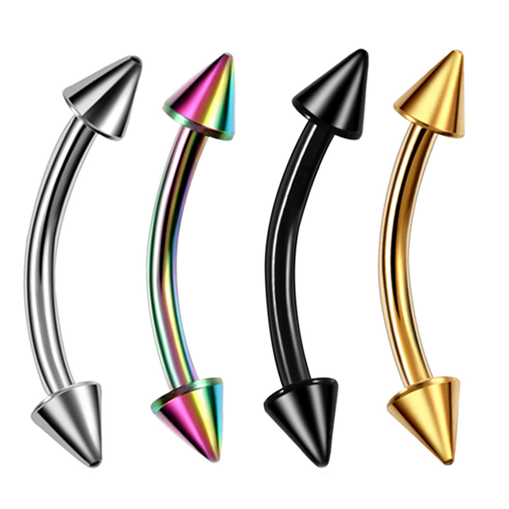 4 Piece Geometric Stainless Steel Eyebrow and Nose Ring Set