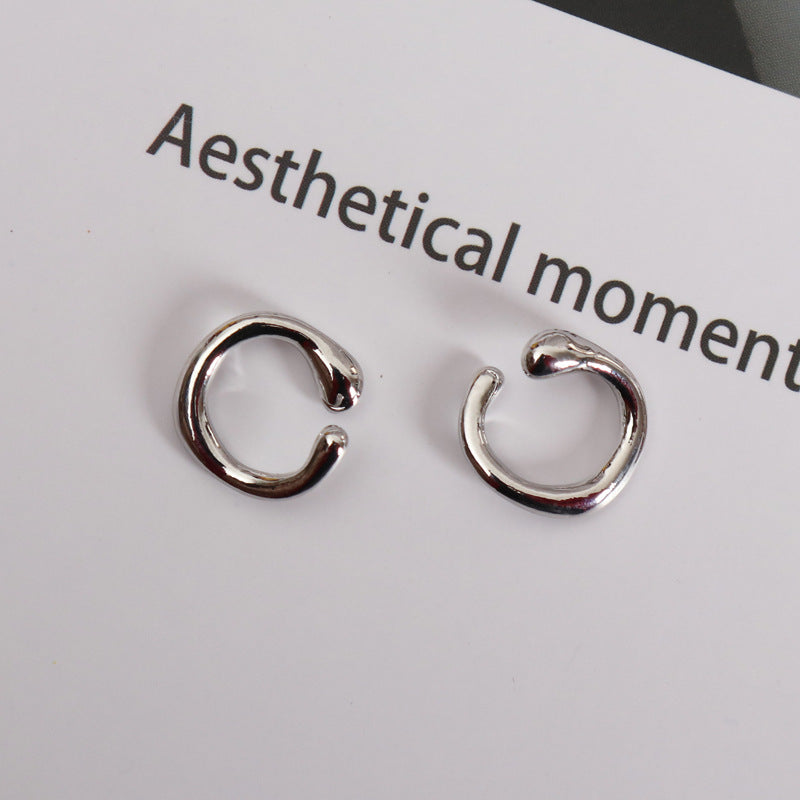 Geometric Alloy Plated Irregular Ear Cuff Clips for Women