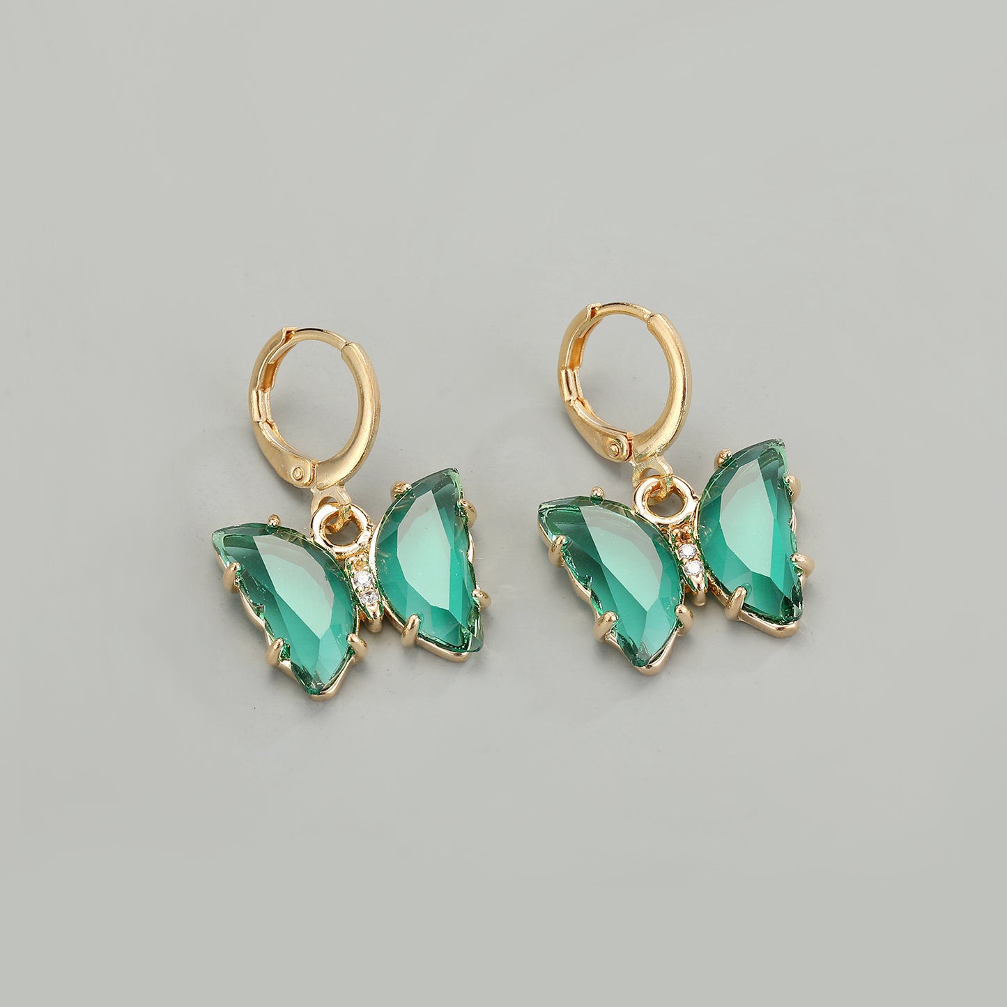 Crystal Butterfly Diamond Studded Glass Earrings
