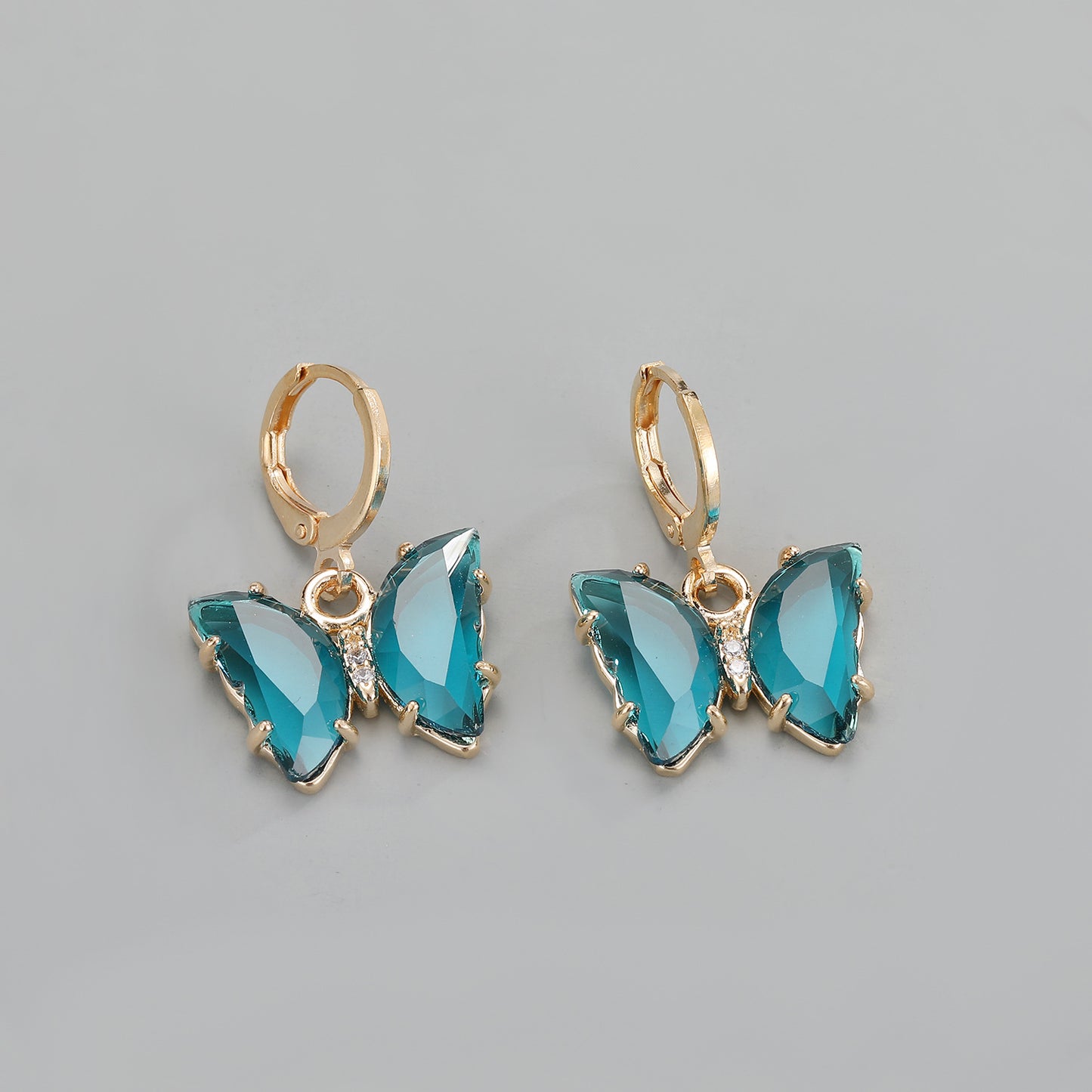 Crystal Butterfly Diamond Studded Glass Earrings