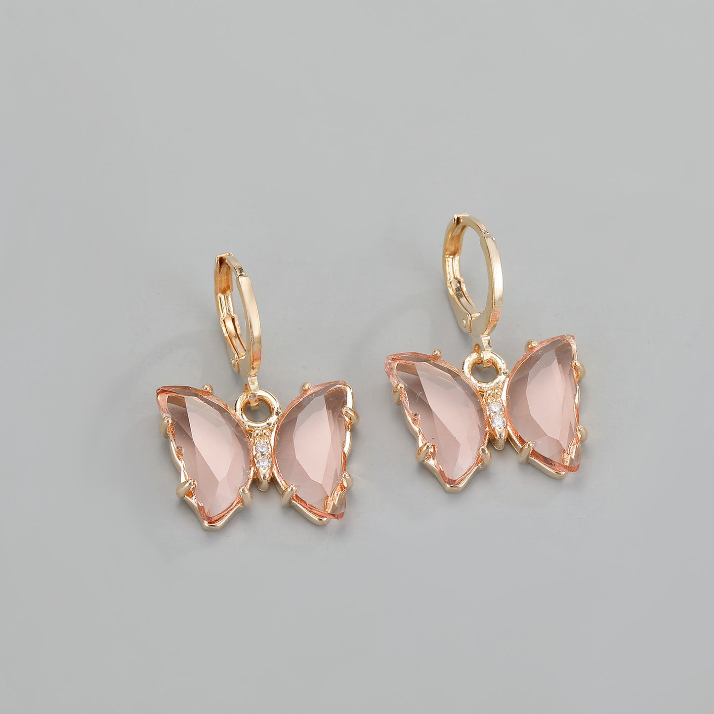 Crystal Butterfly Diamond Studded Glass Earrings