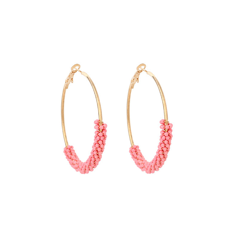 IG Style Geometric Miyuki Beaded Hoop Earrings for Women
