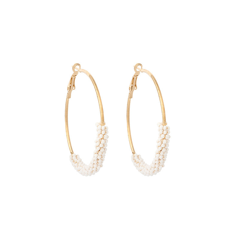 IG Style Geometric Miyuki Beaded Hoop Earrings for Women