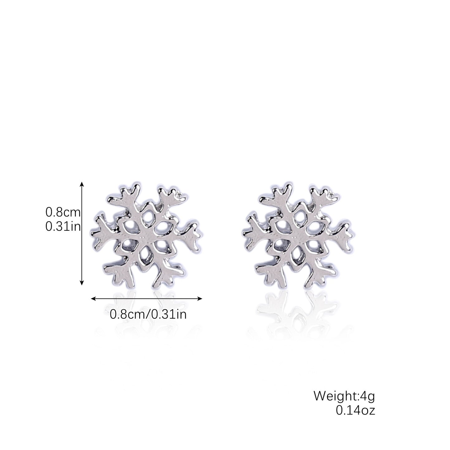 Explosive Christmas Snowflake Bell Tree Stud Earrings Set