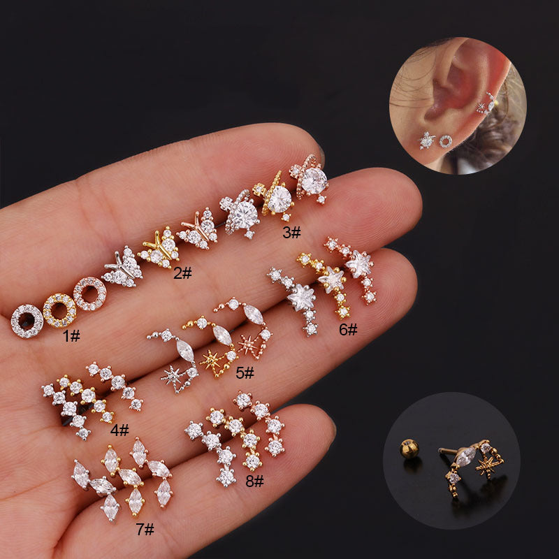 Korean Creative Fashion Butterfly Zircon Stud Earrings