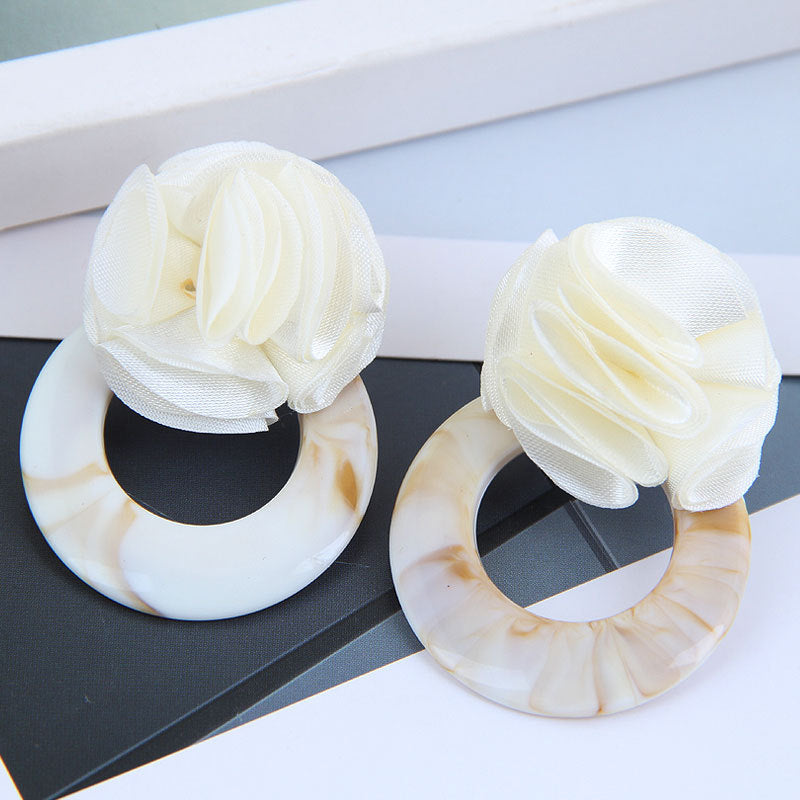 Fashion Rose Circle Acrylic Earrings for Women