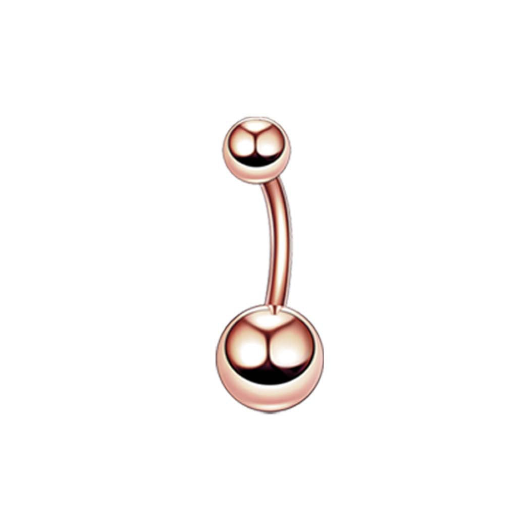 Fashion Geometric Zircon Inlay Stainless Steel Belly Ring