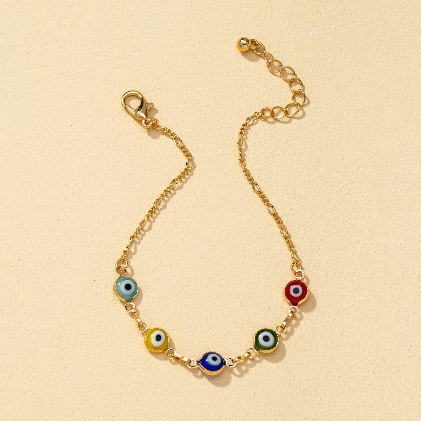 New Geometric Eye Metal Bracelet and Minimalist Earrings Set