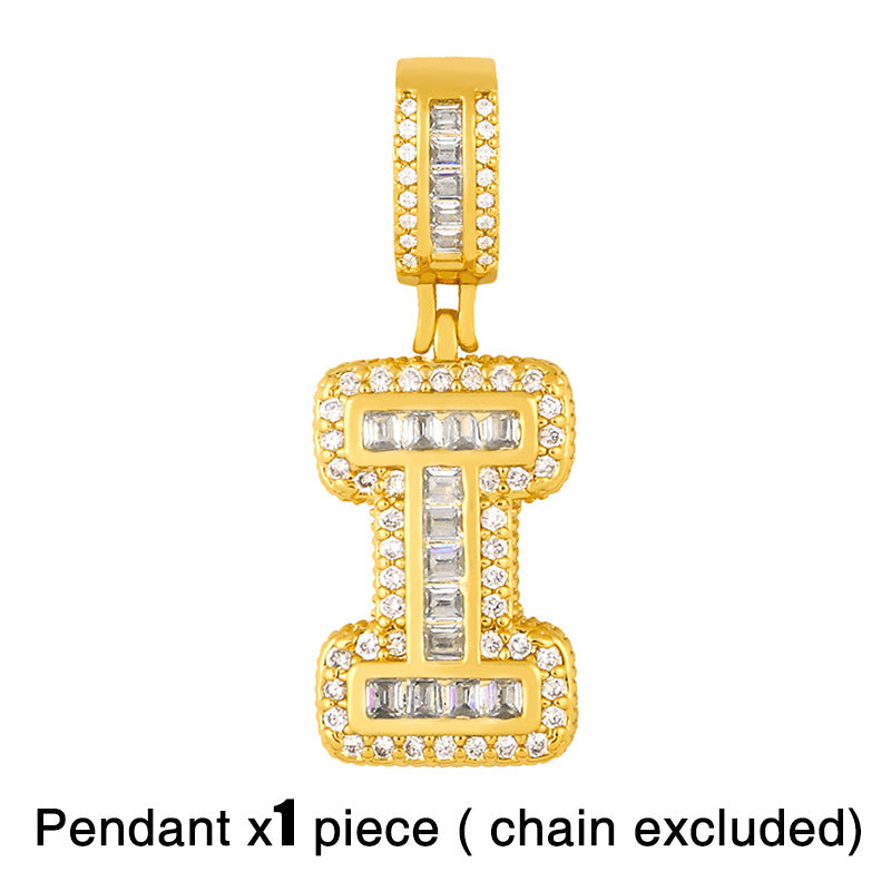 26 English Letter Pendant DIY Necklace with Chunky Chain