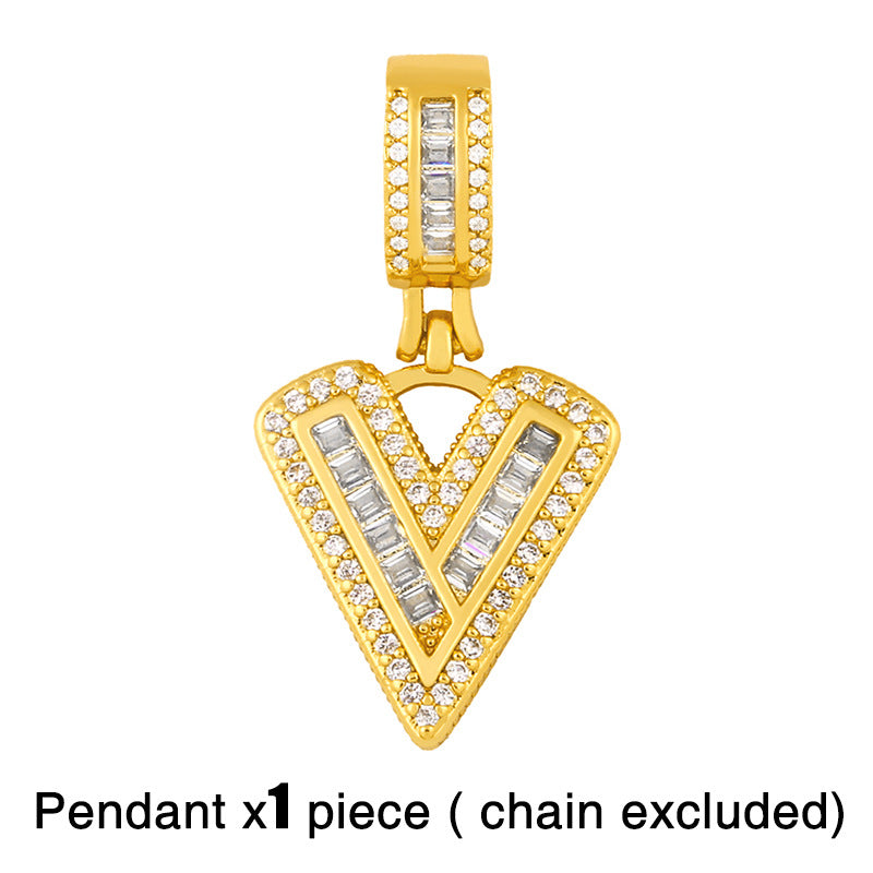 26 English Letter Pendant DIY Necklace with Chunky Chain