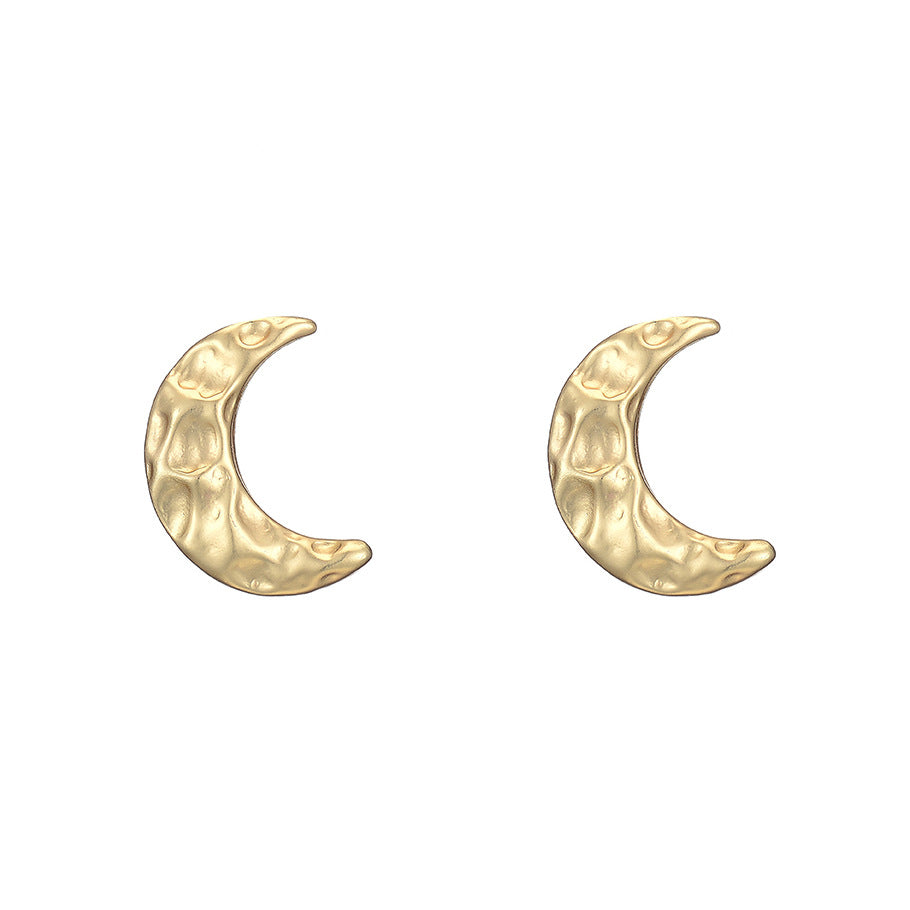 Alloy Crescent Moon Minimalist Earrings