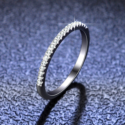 Ladies' Crown Moissanite Inlay Sterling Silver Ring