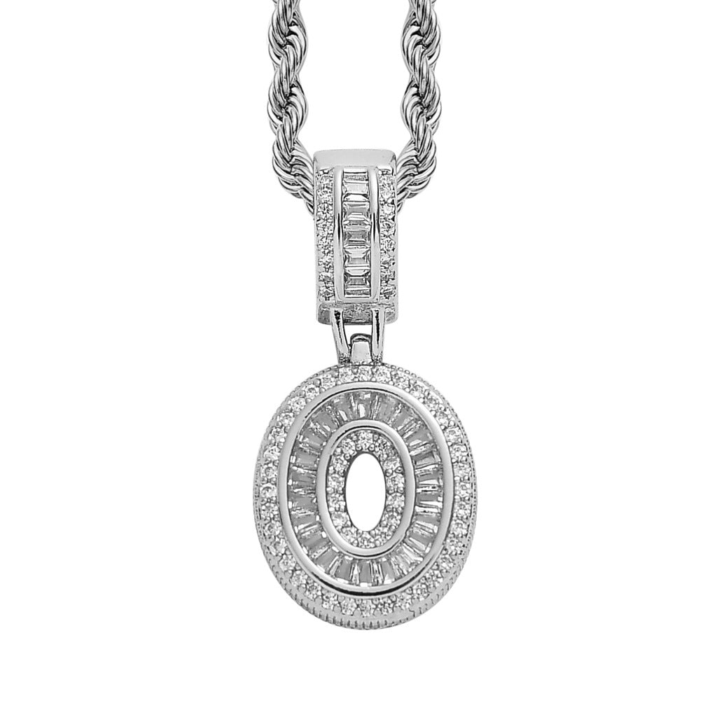 Simple Style Hip Hop Zircon Letter Pendant Necklace