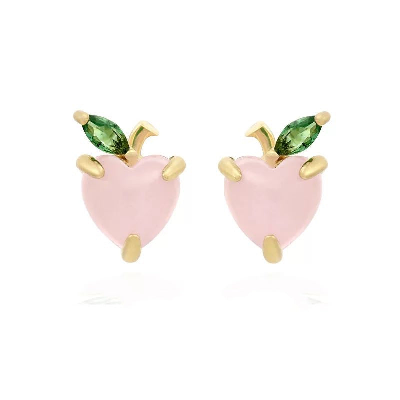 Wholesale Tropical Fruit Zirconia Earrings Women's 925 Silver Needle Summer Fashion Jewelry