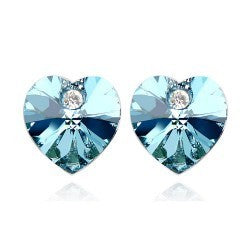 Colorful Heart Crystal Alloy Stud Earrings