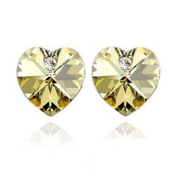 Colorful Heart Crystal Alloy Stud Earrings