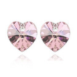 Colorful Heart Crystal Alloy Stud Earrings