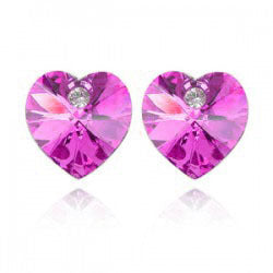 Colorful Heart Crystal Alloy Stud Earrings