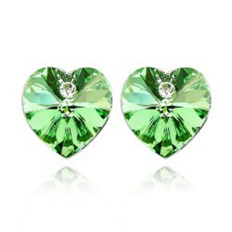 Colorful Heart Crystal Alloy Stud Earrings