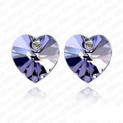 Colorful Heart Crystal Alloy Stud Earrings
