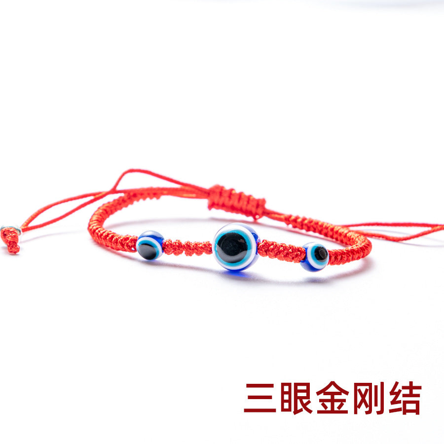 Ethnic Evil Eye Palm Cotton Thread Braided Unisex Bracelet