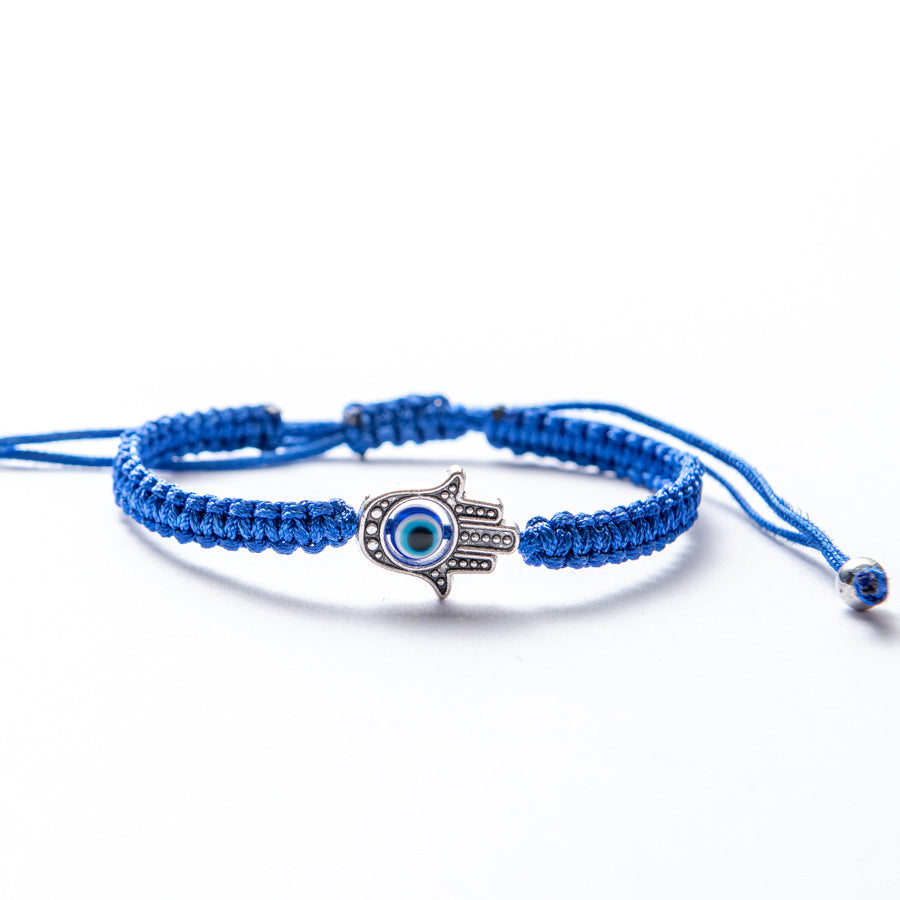 Ethnic Evil Eye Palm Cotton Thread Braided Unisex Bracelet