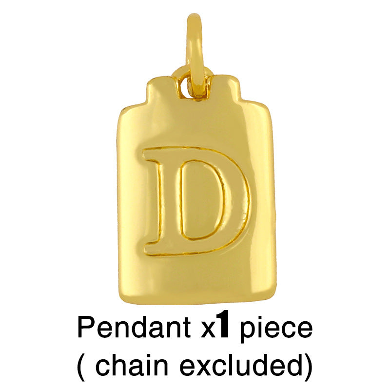 Cuban Link 26 Letter Pendant Necklace Hip Hop Style