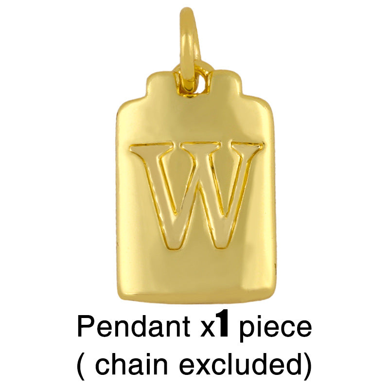 Cuban Link 26 Letter Pendant Necklace Hip Hop Style