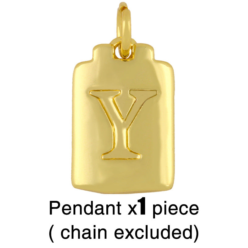 Cuban Link 26 Letter Pendant Necklace Hip Hop Style