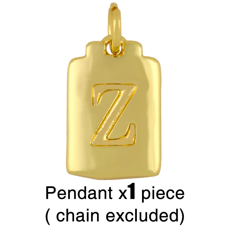 Cuban Link 26 Letter Pendant Necklace Hip Hop Style