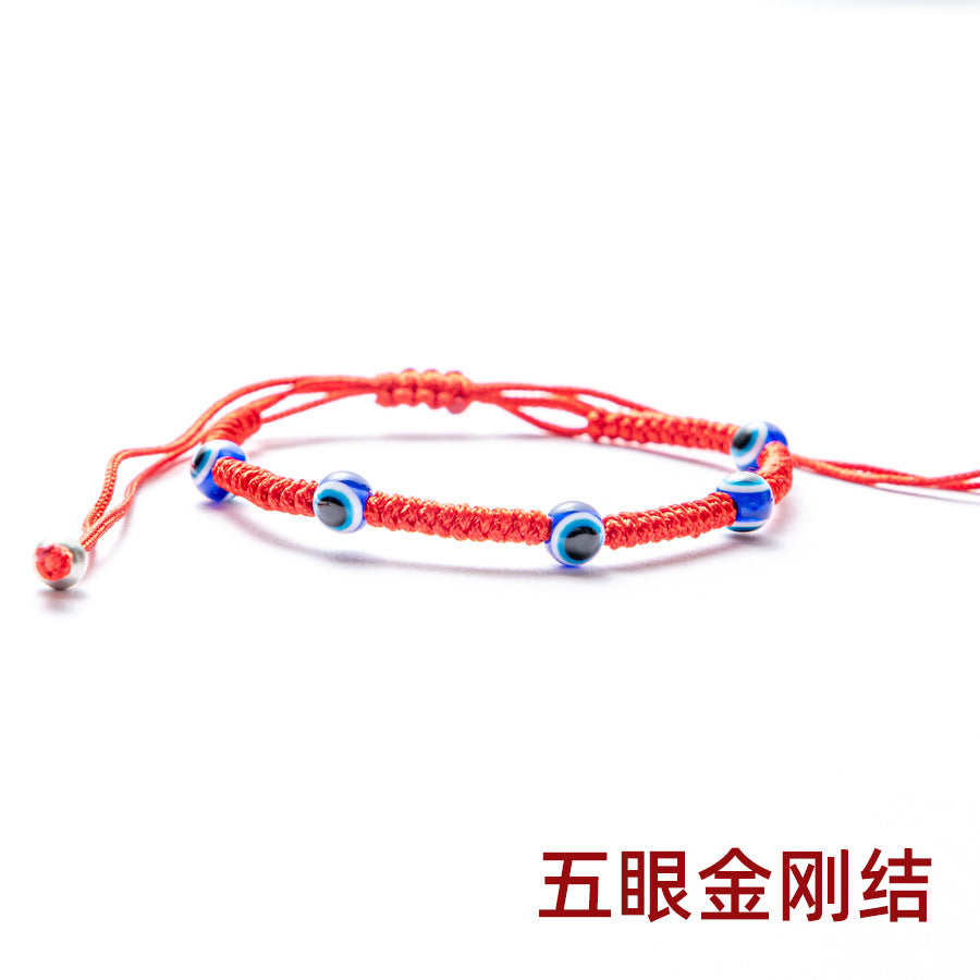 Ethnic Evil Eye Palm Cotton Thread Braided Unisex Bracelet