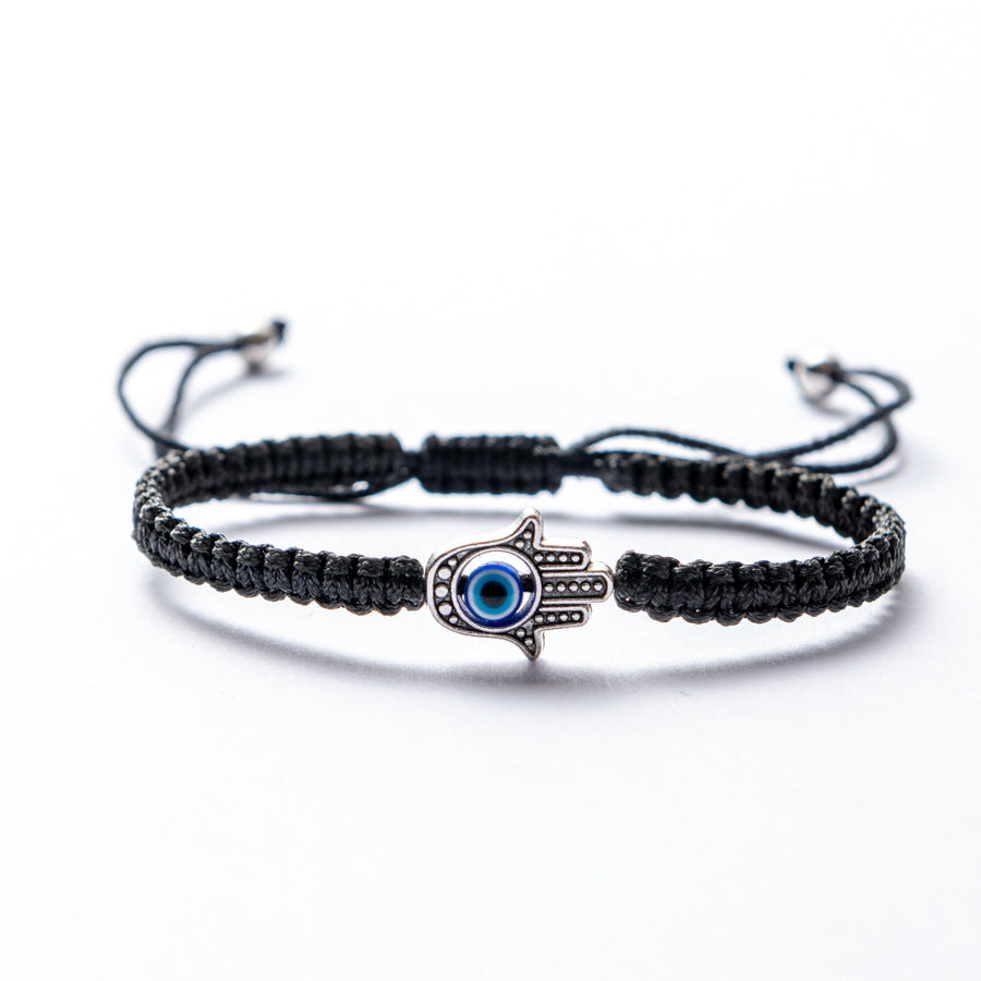 Ethnic Evil Eye Palm Cotton Thread Braided Unisex Bracelet
