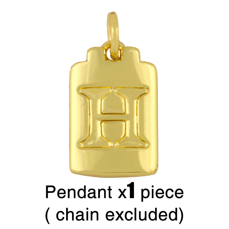 Cuban Link 26 Letter Pendant Necklace Hip Hop Style