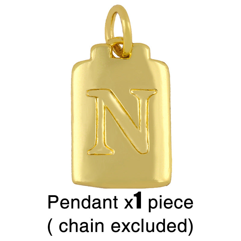 Cuban Link 26 Letter Pendant Necklace Hip Hop Style