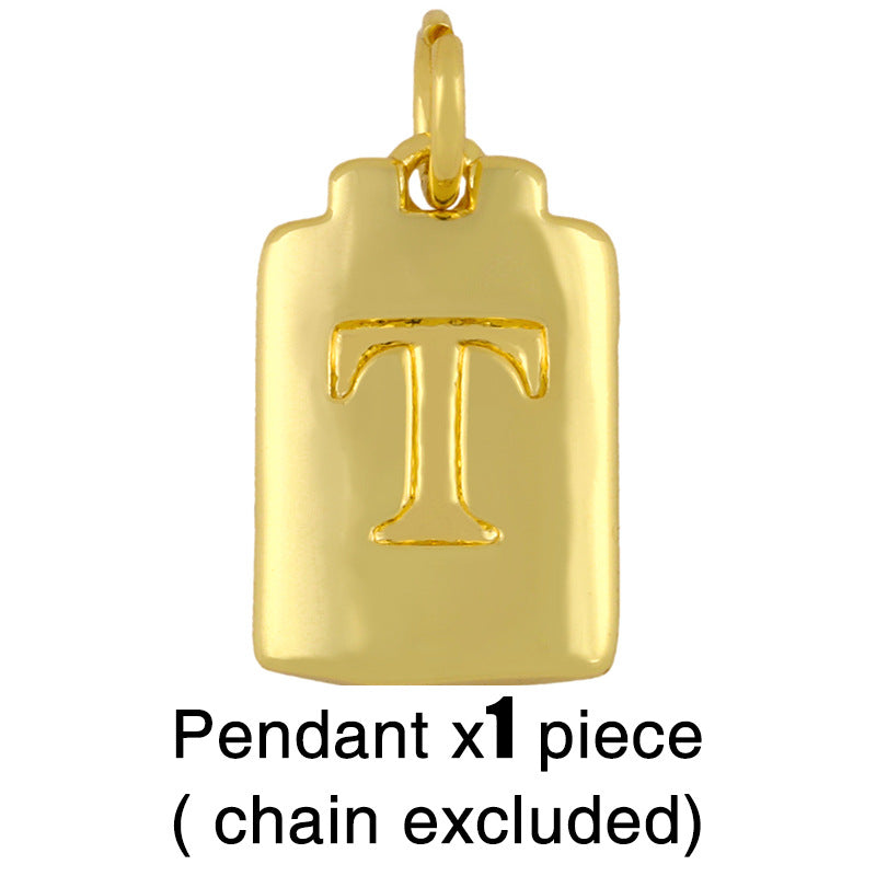 Cuban Link 26 Letter Pendant Necklace Hip Hop Style
