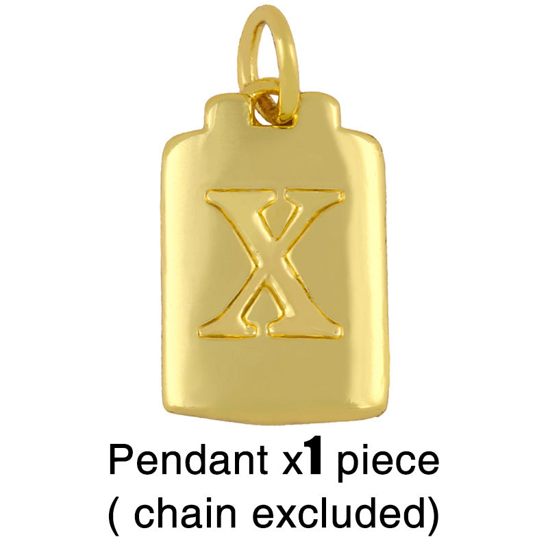 Cuban Link 26 Letter Pendant Necklace Hip Hop Style