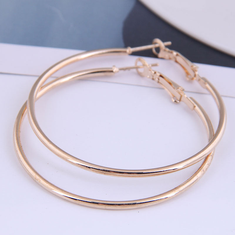 50mm Fashion Metal Glossy Hoop Earrings