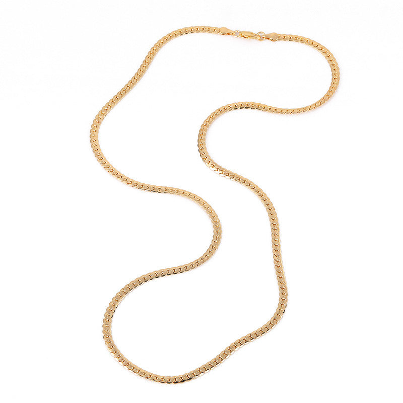 Gold Plated Twist Rope Chain Necklace 4mm 18k