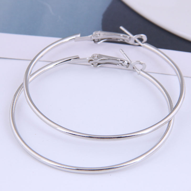 50mm Fashion Metal Glossy Hoop Earrings