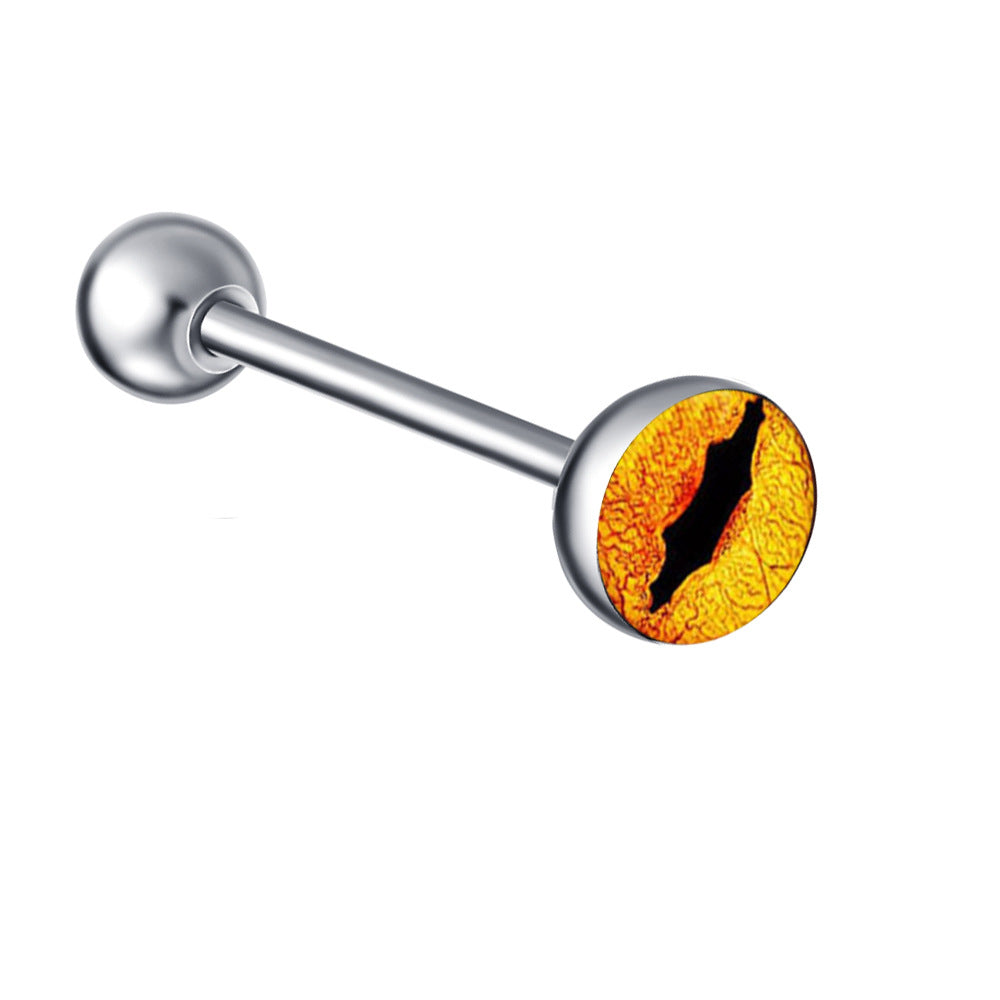 Ethnic Insect Design Stainless Steel Enamel Tongue Barbell