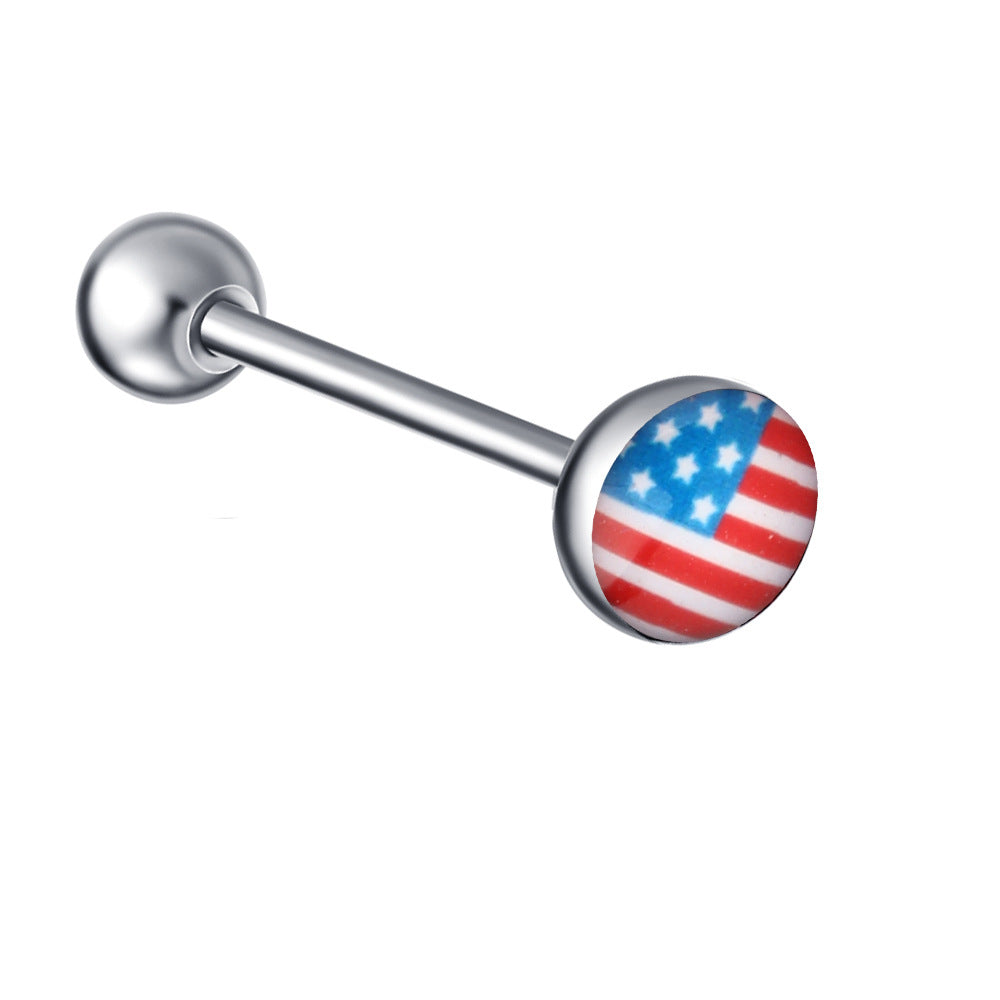 Ethnic Insect Design Stainless Steel Enamel Tongue Barbell