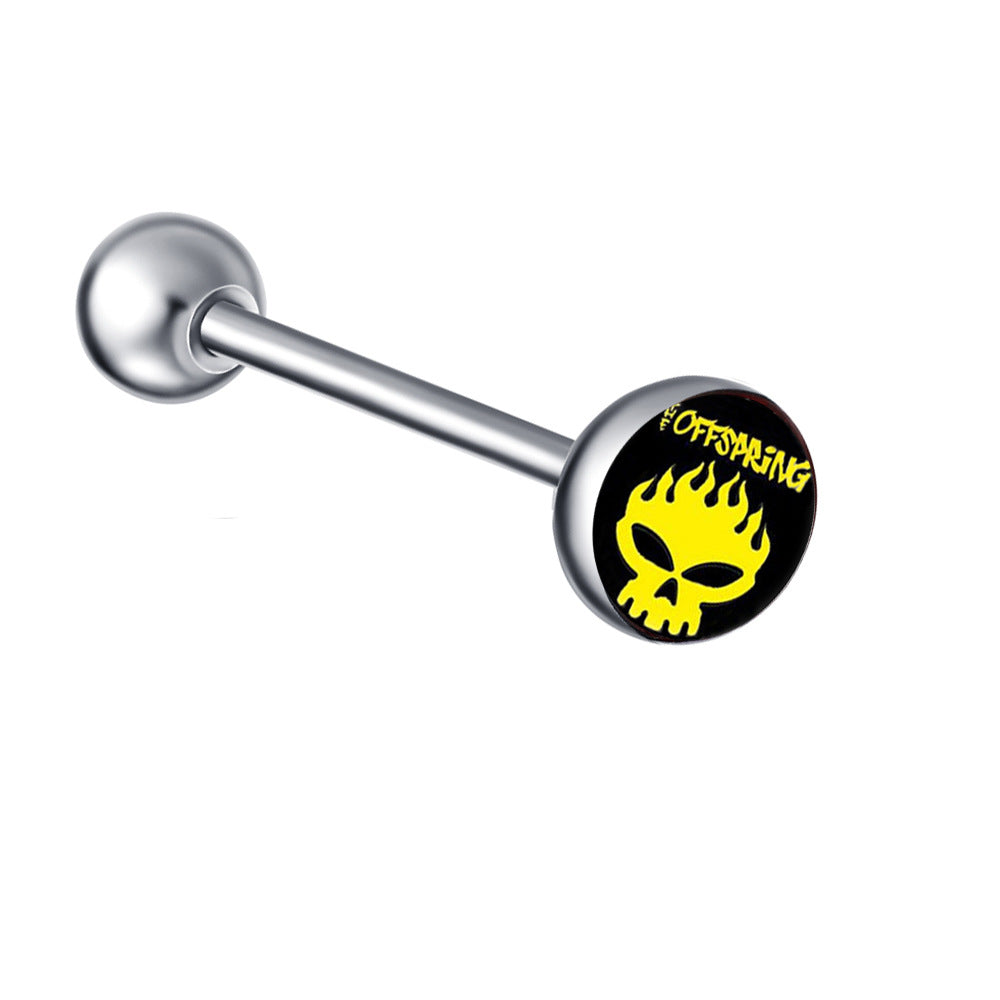 Ethnic Insect Design Stainless Steel Enamel Tongue Barbell