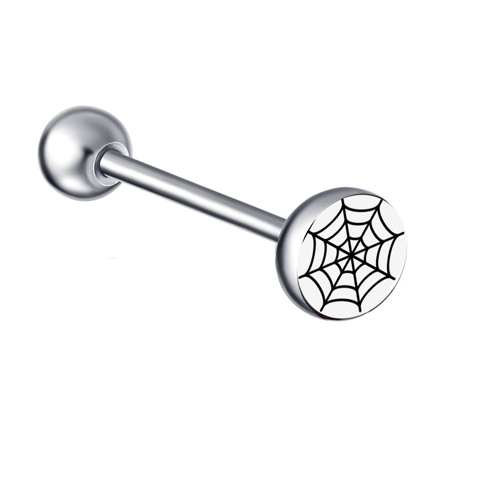 Ethnic Insect Design Stainless Steel Enamel Tongue Barbell