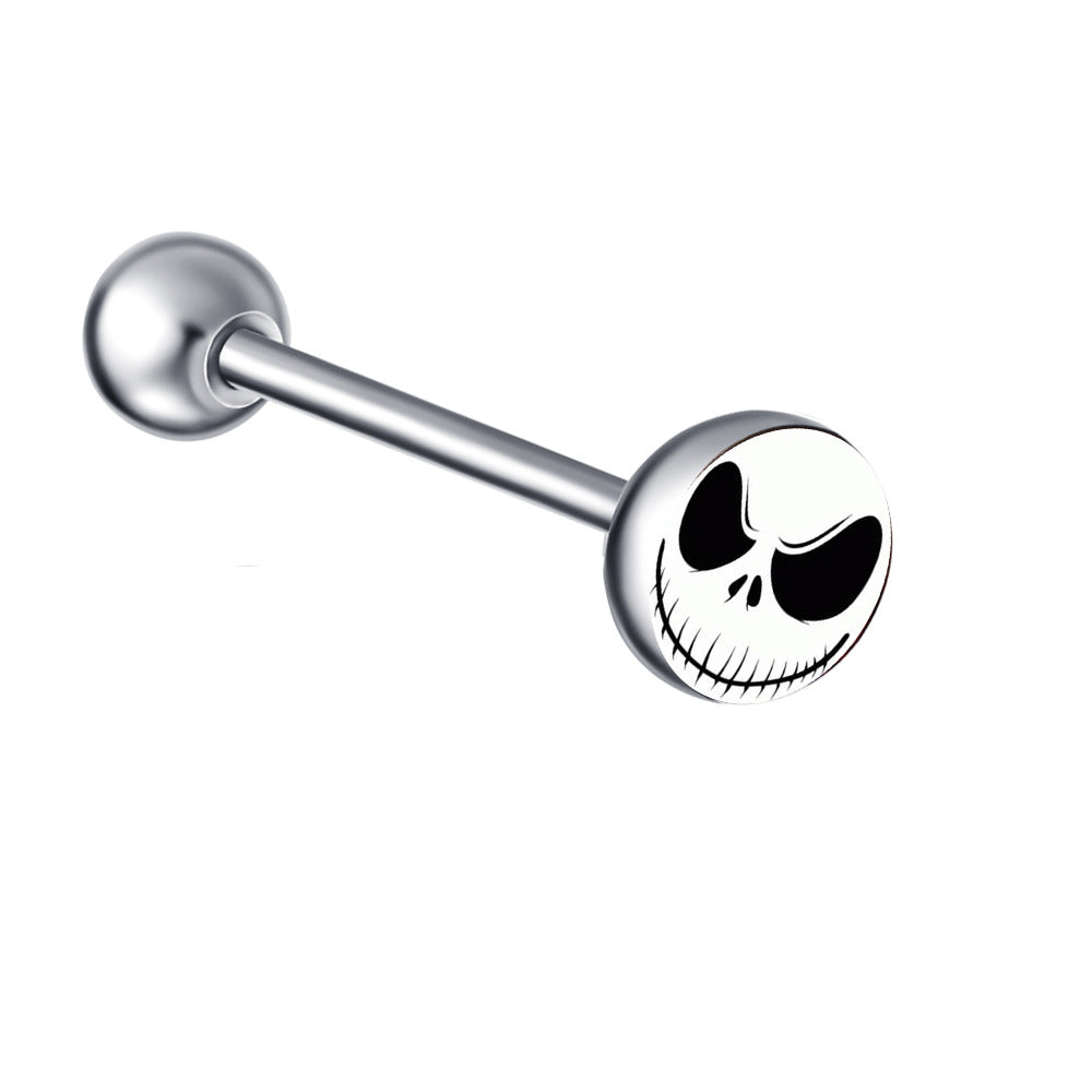 Ethnic Insect Design Stainless Steel Enamel Tongue Barbell