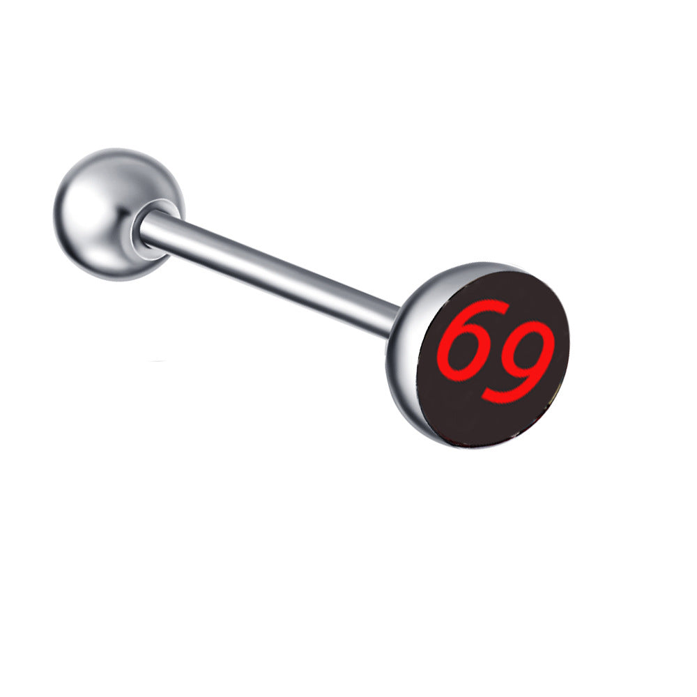 Ethnic Insect Design Stainless Steel Enamel Tongue Barbell