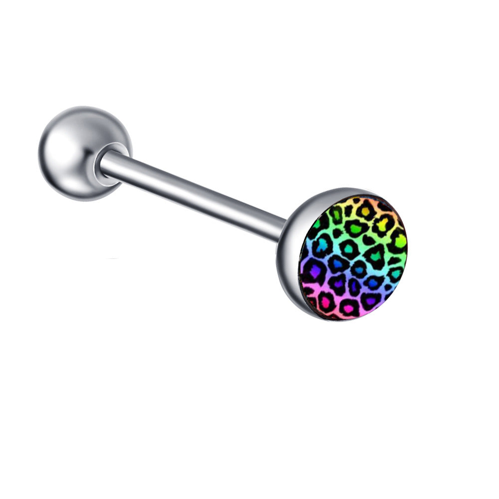 Ethnic Insect Design Stainless Steel Enamel Tongue Barbell
