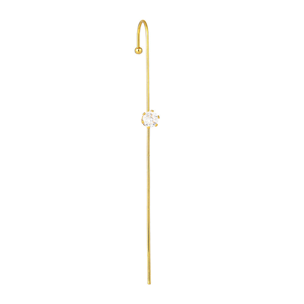 Creative Zircon Inlaid Gold-Plated Ear Cuff Earrings