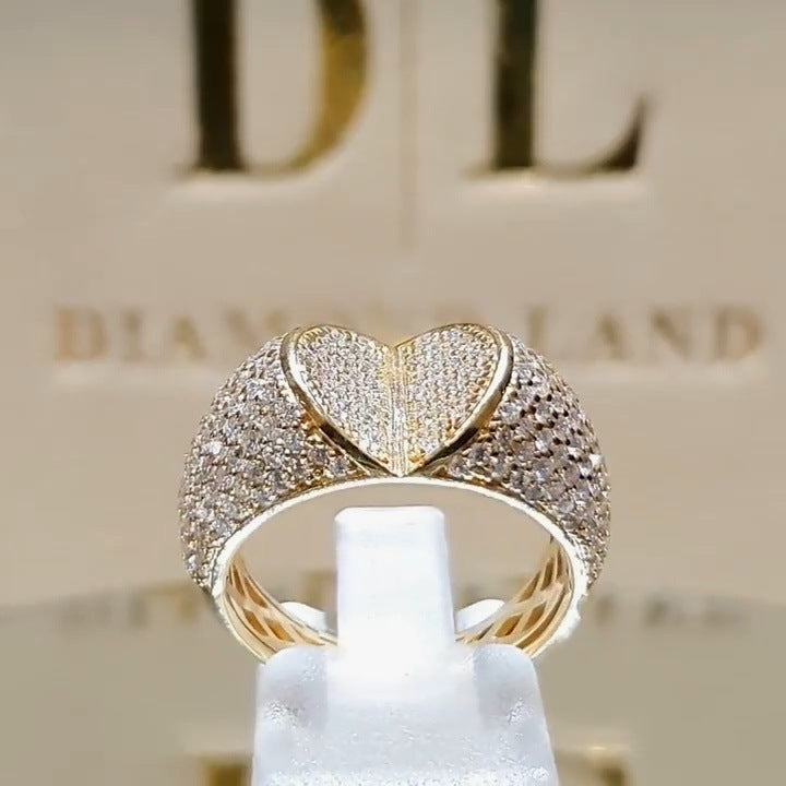 Heart Encrusted Diamond Fashion Ring